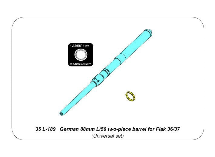 Aber 35L-189 German 88mm L/56 two-piece barrel for Flak 36 and Flak 37 1/35 – immagine 6