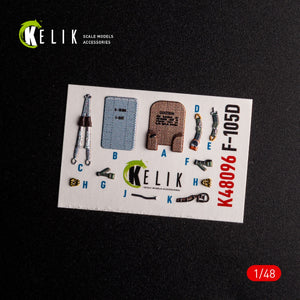 KELIK K48096 F-105D Thunderchief - interior 3D decals for HobbyBoss kit 1/48 – immagine 3