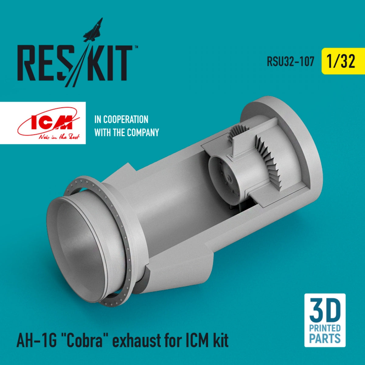 RESKIT RSU32-0107 AH-1G &amp;quot;COBRA&amp;quot; EXHAUST FOR ICM KIT 1/32 – immagine 2