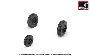 Armory Models AW72411 Hawker-Siddeley Buccaneer wheels w/ weighted tires 1/72 – immagine 3