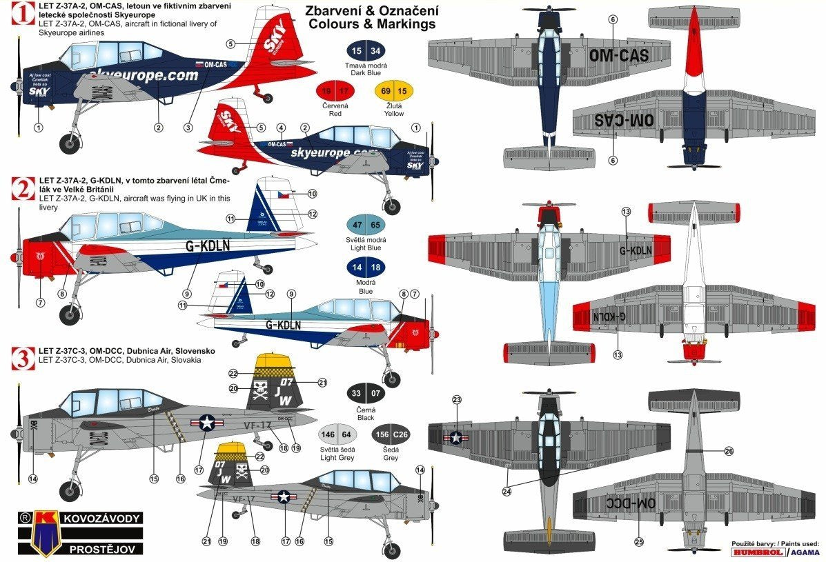 Kovozavody Prostejov KPM0130 Let Z-37A-2 Cmelak International 1/72 – immagine 2