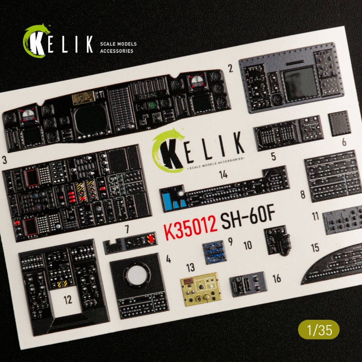 KELIK K35012 SH-60F OCEAN HAWK INTERIOR 3D DECALS FOR KITTY HAWK KIT 1/35 – image 4
