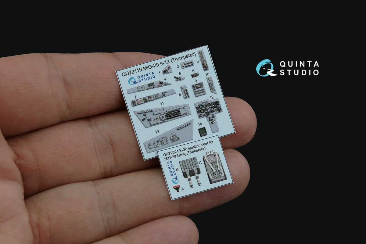 Quinta Studio QD72119 MiG-29 9-12 3D-Printed coloured Interior on decal paper (Trumpeter) 1/72 – immagine 4