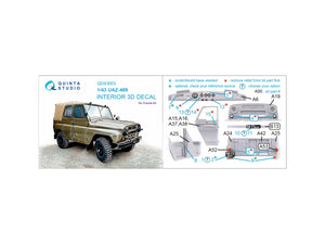 Quinta Studio QD43003 UAZ-469 3D-Printed &amp;amp; coloured Interior on decal paper (Zvezda) 1/43 – immagine 12