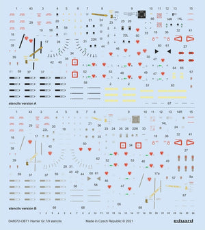 Eduard D48072 Harrier GR.7/9 stencils 1/48