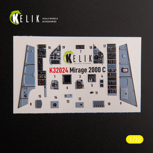 KELIK K32024 Mirage 2000C - interior 3D decals for Kitty Hawk/Zimi models kit 1/32 – immagine 2