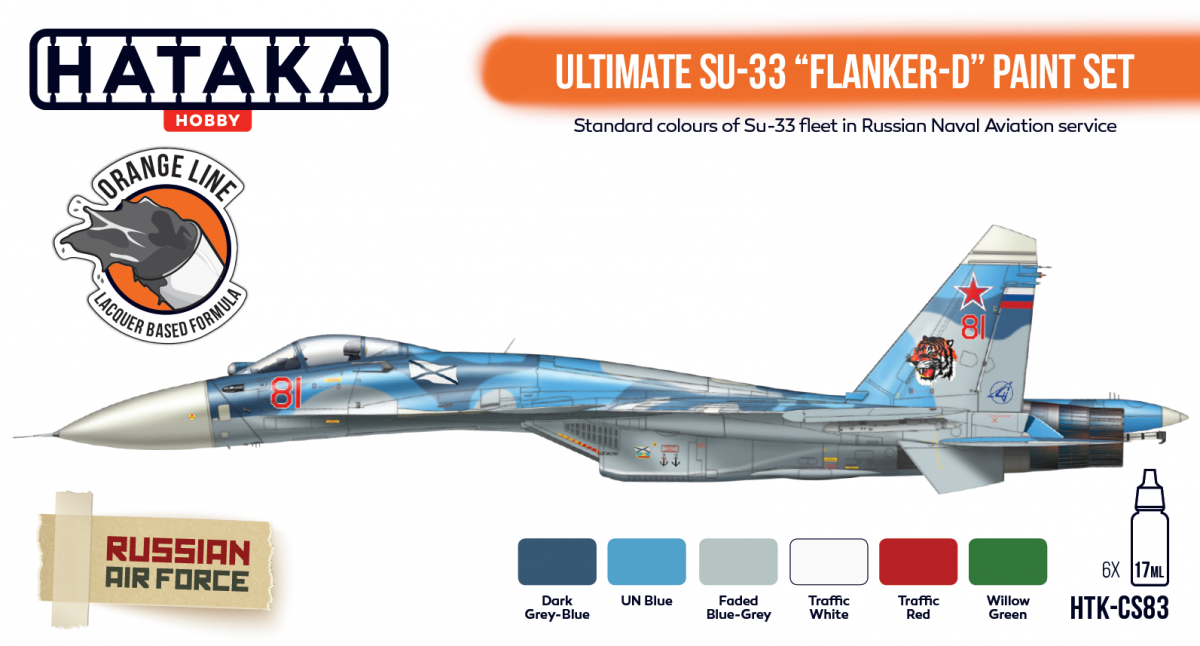 Hataka HTK-CS83 Ultimate Su-33 Flanker-D ensemble de peinture 6x17ml – image 2