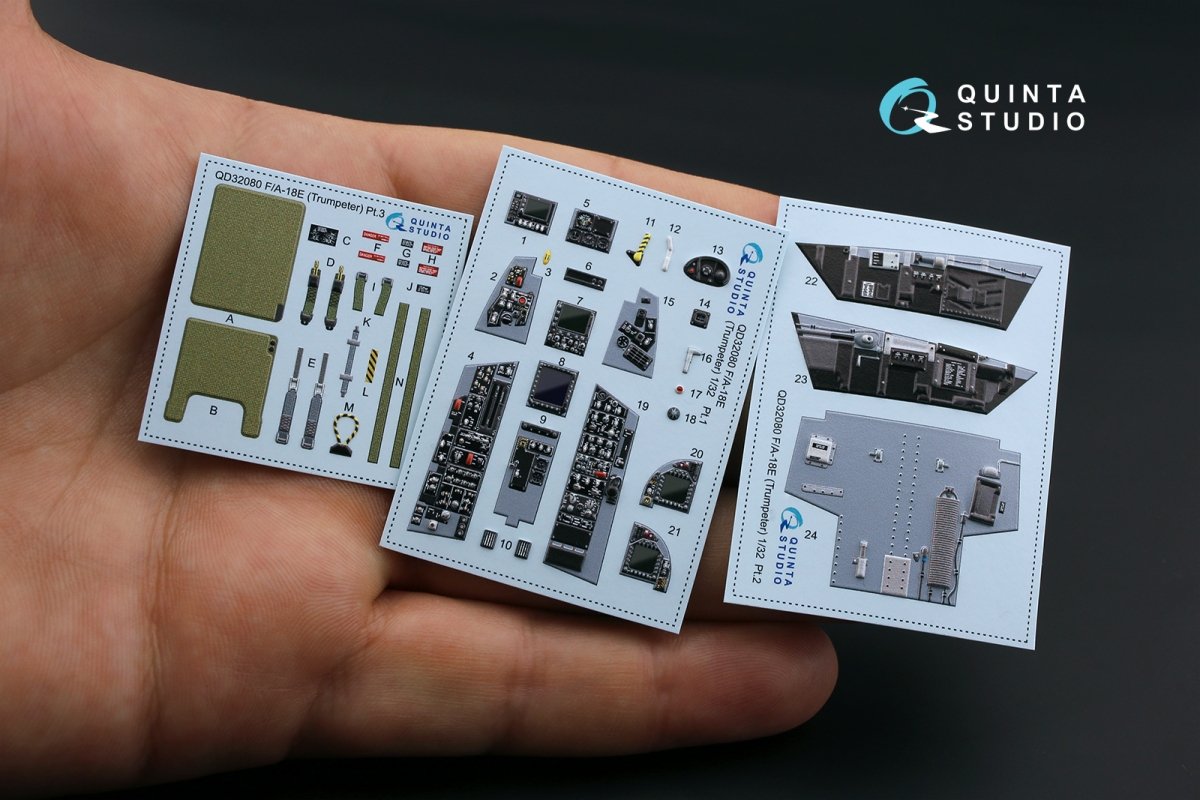 Quinta Studio QD32080 F/A-18E 3D-Printed &amp;amp; coloured Interior on decal paper (for Trumpeter kit) 1/32 – zdjęcie 2
