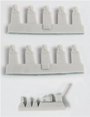 Pontos 35023FB USS BB-34 New York 1944 Kit de détails (avec pont bleu teck, canons, résine, photodécoupe) – image 14