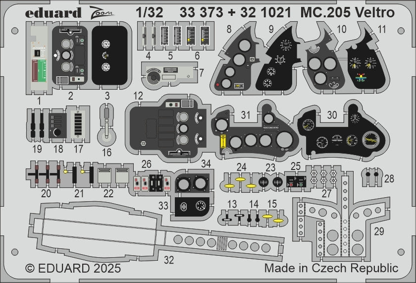 Eduard 33373 MC.205 Veltro detail set Italeri 1/32