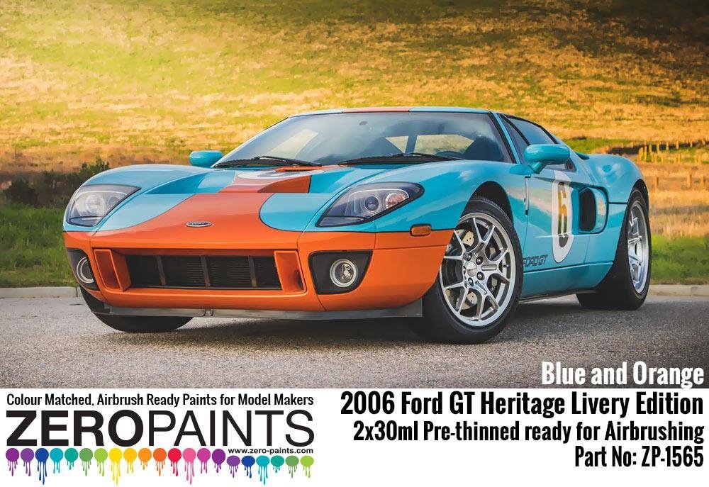 Zero Paints ZP-1565 2006 Ford GT Heritage Livery Edition Blue and Orange Paint Set 2x30ml – immagine 2