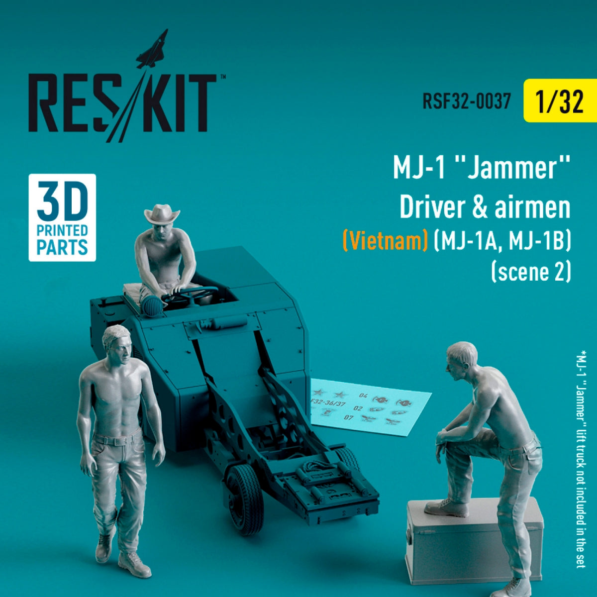 RESKIT RSF32-0037 MJ-1 Jammer Driver airmens (Vietnam) (MJ-1A,MJ-1B) (scene 2) (3 pcs) (3D Printed) 1/32 – immagine 2