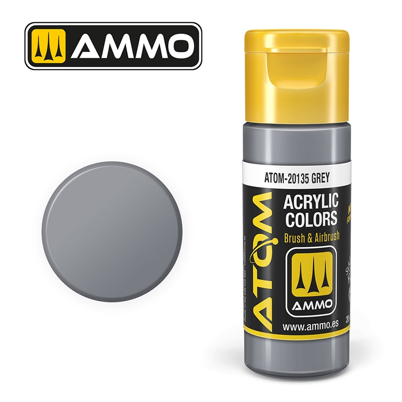 AMMO of Mig Jimenez 20135 ATOM COLOR Gray 20ml
