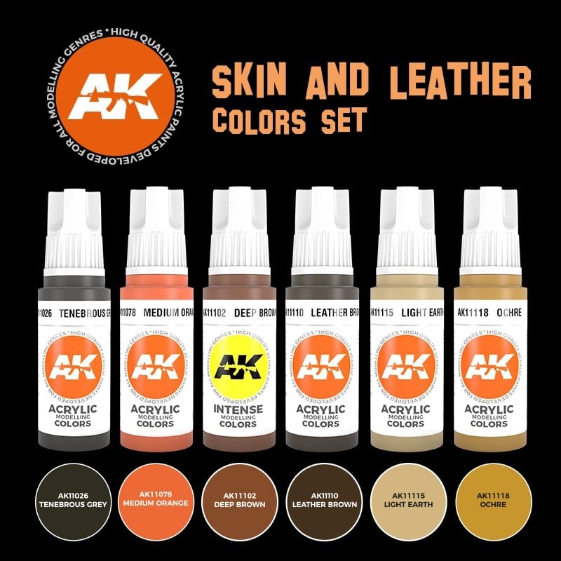 AK Interactive AK11613 3G SKIN AND LEATHER COLORS SET – immagine 2