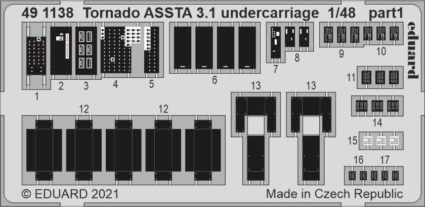 Train d'atterrissage Eduard 491138 Tornado ASSTA 3.1 pour Revell 1/48