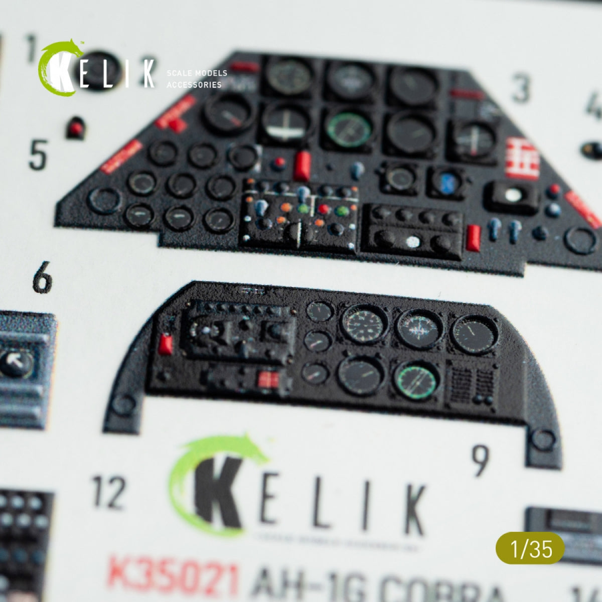 KELIK K35021 AH-1G COBRA INTERIOR 3D DECALS FOR ICM KIT 1/35 – immagine 4