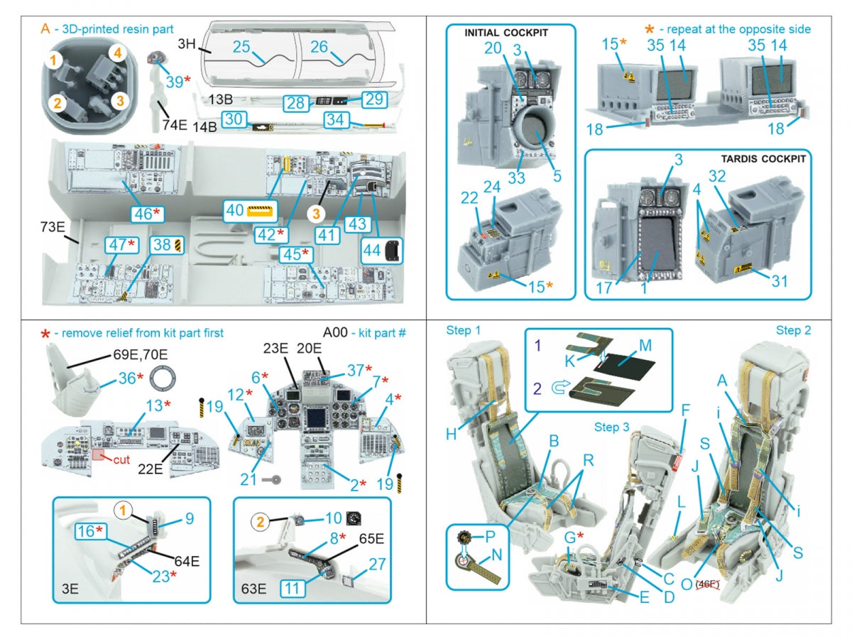 Quinta Studio QD+32228 Tornado Gr.4 3D-Printed &amp;amp; coloured Interior on decal paper (Italeri) (with 3D-printed resin parts) 1/32 – immagine 3