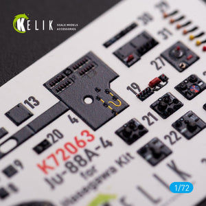 KELIK K72063 Junkers JU 88 A-4 interior 3D decals for Hasegawa kit 1/72 – immagine 4