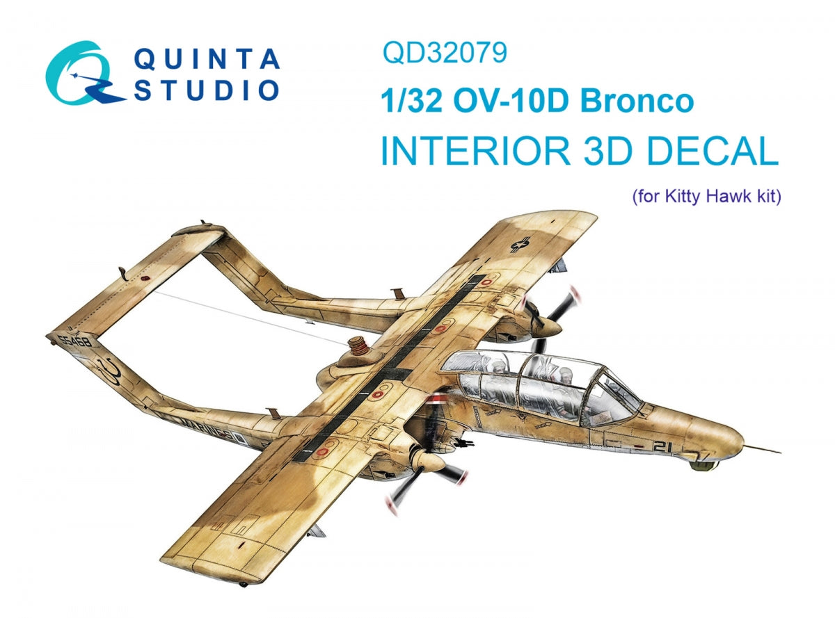 Quinta Studio QD32079 OV-10D 3D-Printed &amp;amp; coloured Interior on decal paper (KittyHawk) 1/32