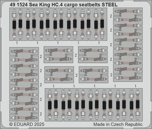 Eduard 491524 Sea King HC.4 ceintures de sécurité cargo STEEL AIRFIX 1/48
