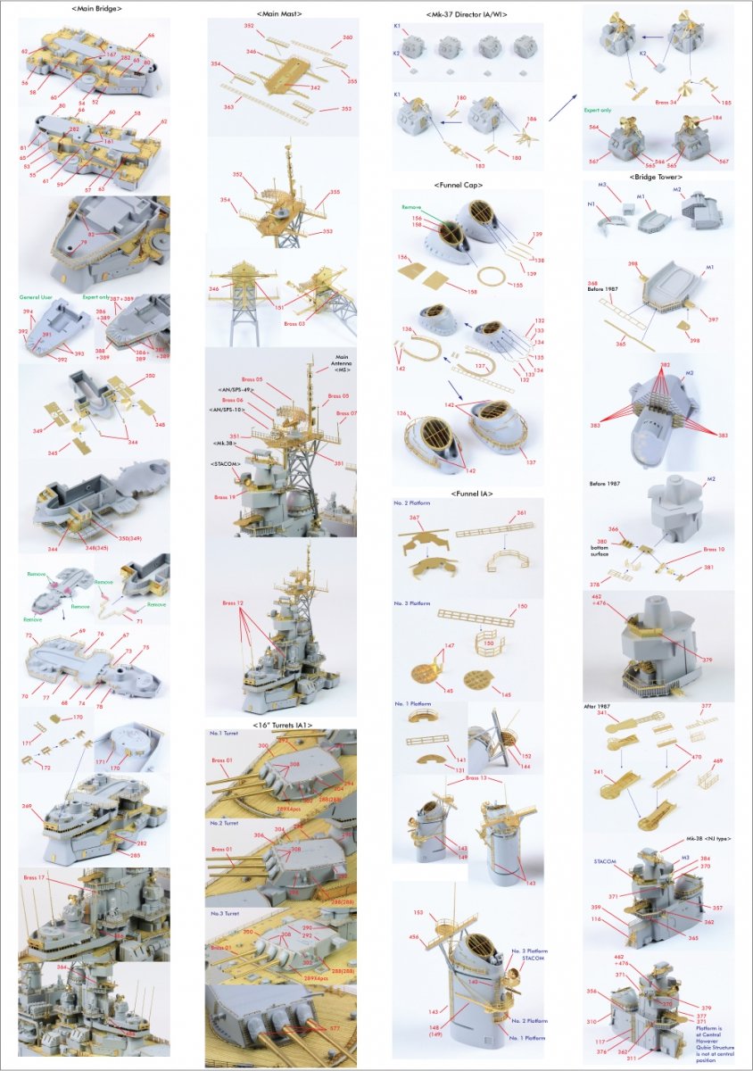 Pontos 35007F1 USS BB-61 Iowa 1984 Kit de détails (1/350) – image 3