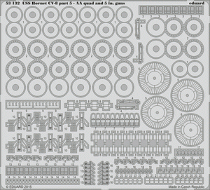 Eduard 53132 USS Hornet CV-8 part 5 - AA quad and 5 in guns MERIT 1/200