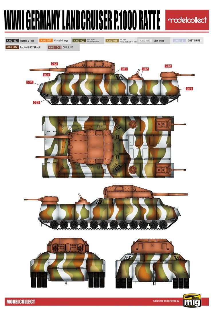 Modelcollect UA72088 WWII German Landcruiser P.1000 ratte 1/72 – zdjęcie 3