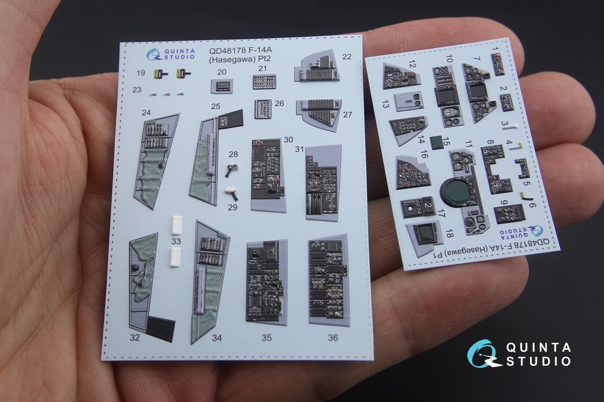 Quinta Studio QD48178 F-14A 3D-Printed &amp;amp; coloured Interior on decal paper (for Hasegawa kit) 1/48 – imagen 8