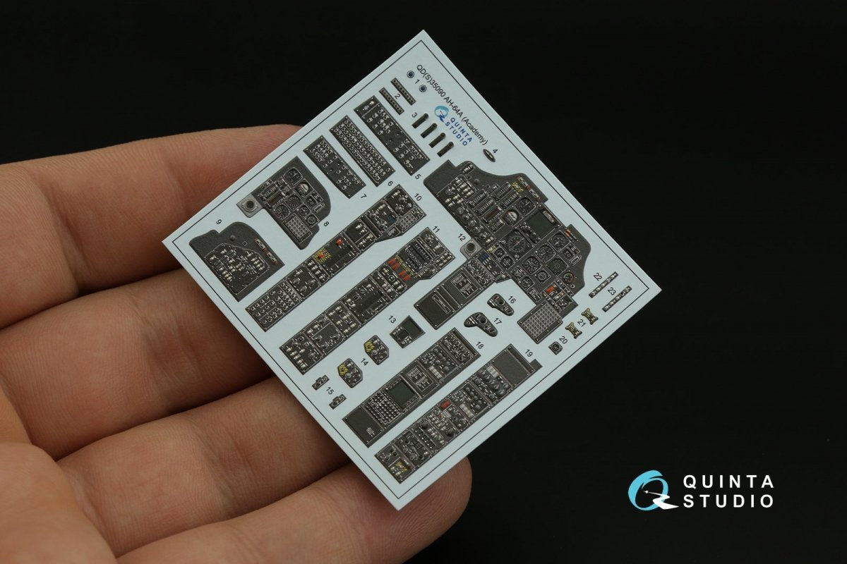 Quinta Studio QDS-35090 AH-64A 3D-Printed &amp;amp; coloured Interior on decal paper (Academy) (Small version) 1/35 – zdjęcie 11