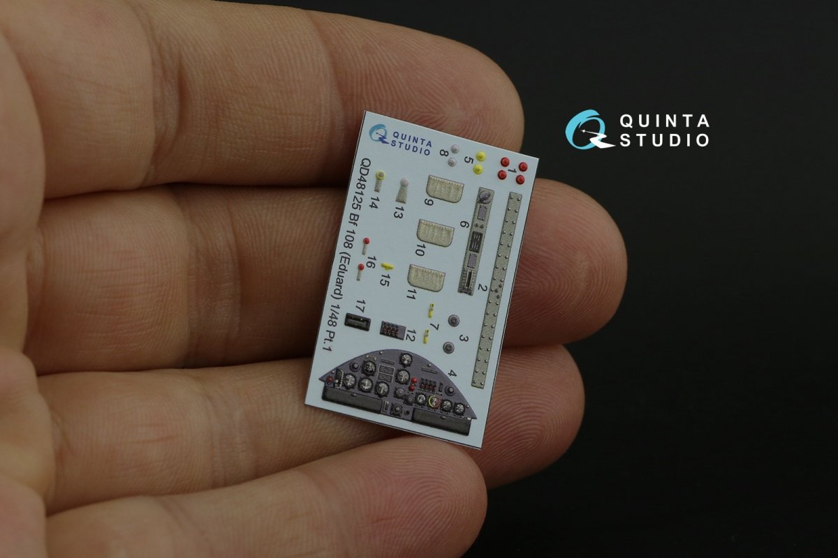 Quinta Studio QD48125 Bf108 3D-Printed &amp;amp; coloured Interior on decal paper (Eduard) 1/48 – Bild 10
