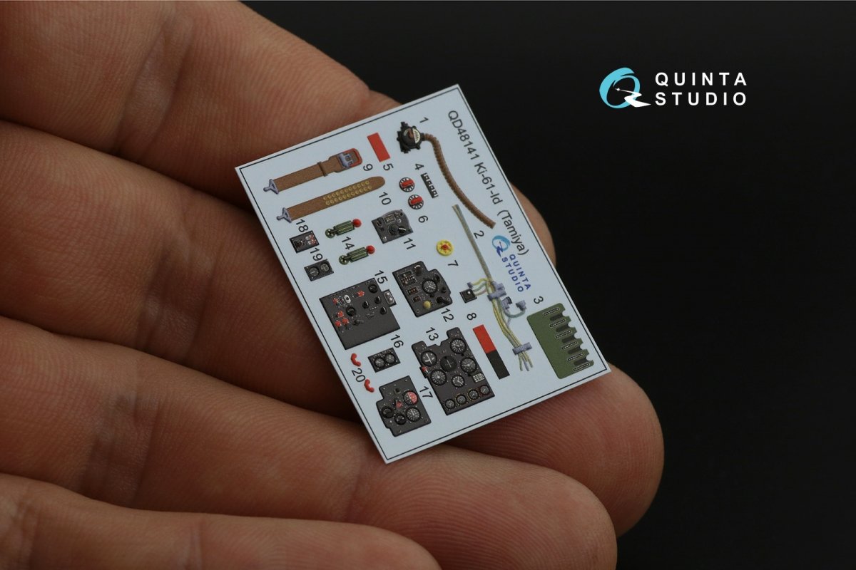 Quinta Studio QD48141 Ki-61-Id 3D-Printed &amp;amp; coloured Interior on decal paper (Tamiya) 1/48 – immagine 9