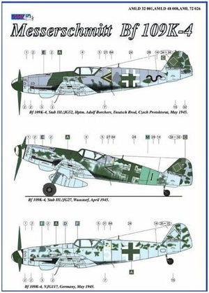 AML D32001 Kalkomania Messerschmitt Bf 109K-4 part I 1/32 – zdjęcie 4