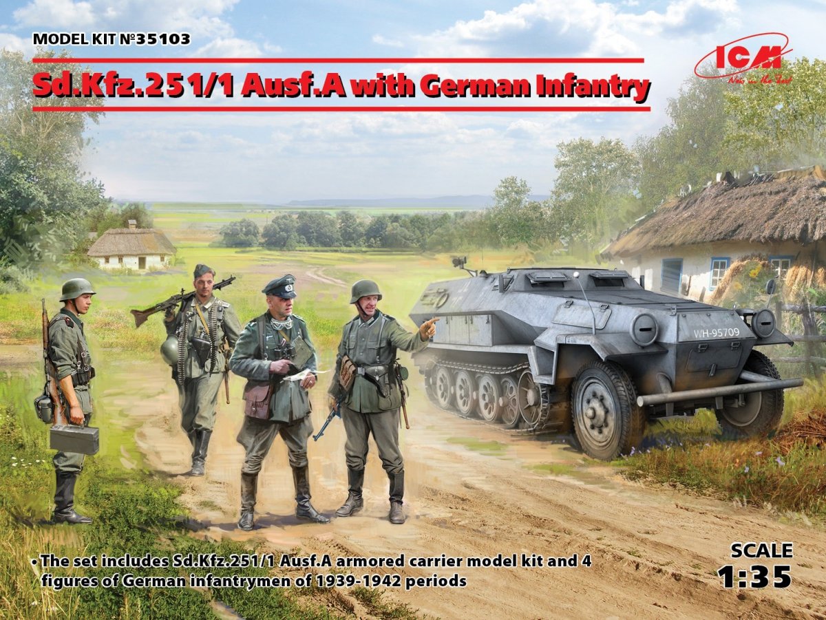 ICM 35103 Sd.Kfz.251/1 Ausf.A with German Infantry 1/35