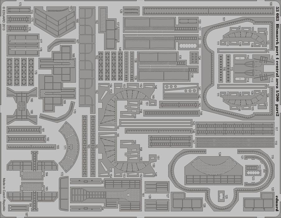 Eduard 53083 Bismarck part 4 - central area 1/200 TRUMPETER – immagine 2
