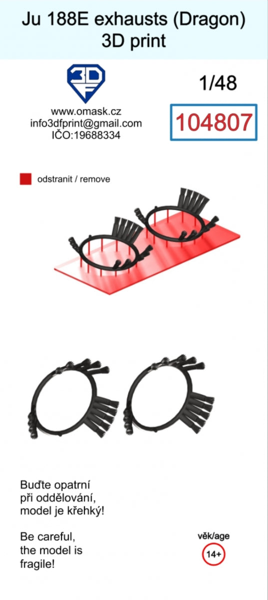 Omask 104807 Ju 188E exhaust (Dragon) 3D print 1/48 – Bild 2