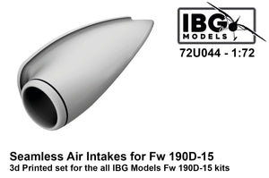 Prises d&amp;#39;air sans soudure IBG 72U044 pour Fw 190D-15 1/72