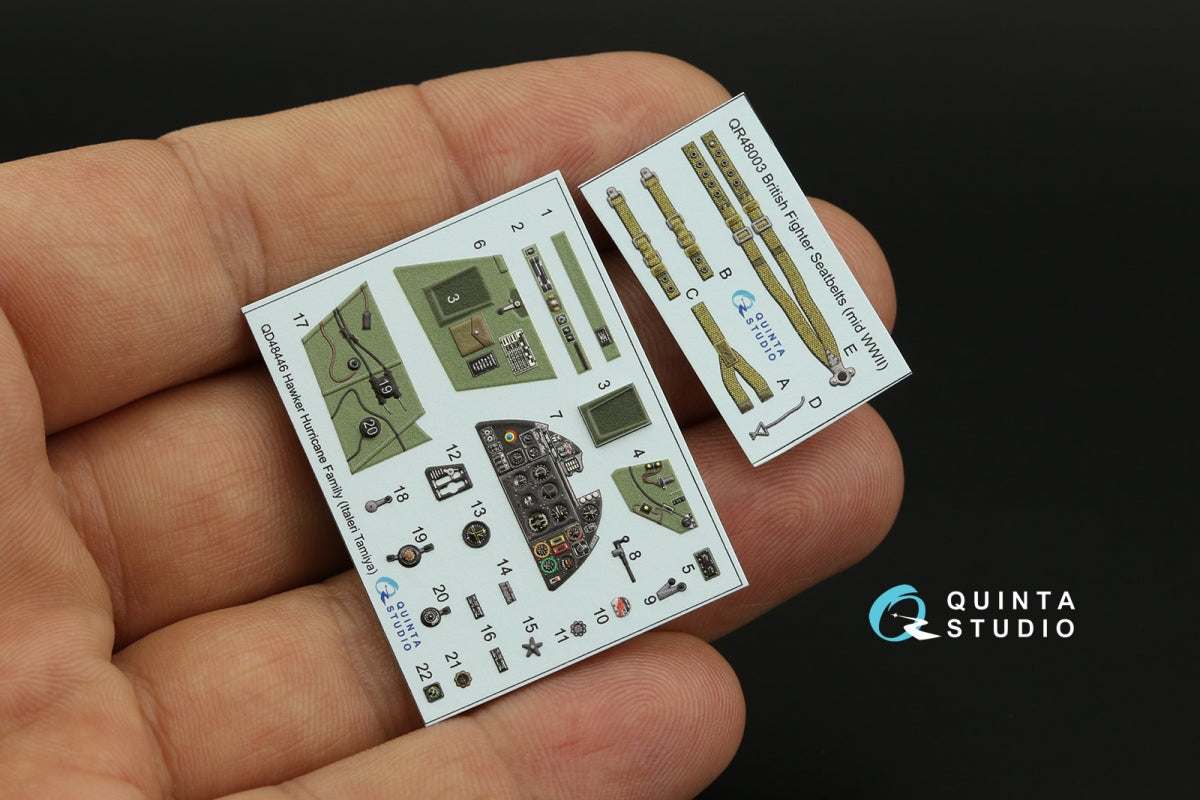 Quinta Studio QD48446 Hurricane family 3D-Printed coloured Interior on decal paper (Italeri/Tamiya) 1/48 – immagine 2