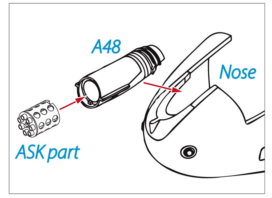 Art Scale Kit A48024 A-10C Rotary Gun Flash Suppressor 3D Print for ACA 1/48 – immagine 3