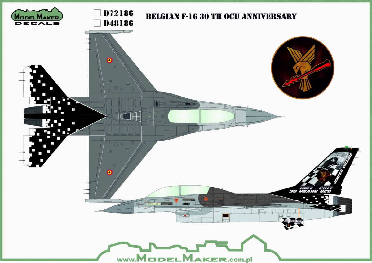 ModelMaker Decals D48186 Belgian F-16 30th OCU anniversary 1/48