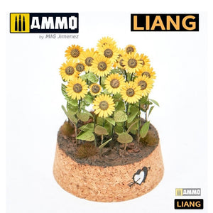 Liang 0101 Tournesols en papier pour dioramas (pièces imprimées au laser et en 3D) – image 2