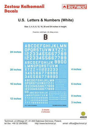 Techmod 48820 US Letters &amp;amp; Numbers white (1/48)
