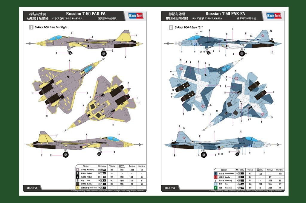 Hobby Boss 87257 Russian T-50 PAK-FA 1/72 – immagine 3