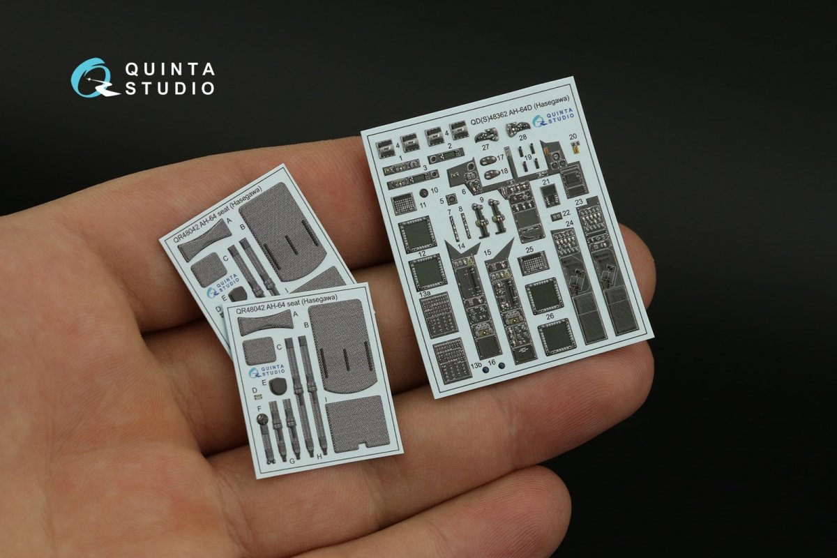Quinta Studio QD48362 AH-64D 3D-Printed &amp;amp; coloured Interior on decal paper (Hasegawa) 1/48 – zdjęcie 4