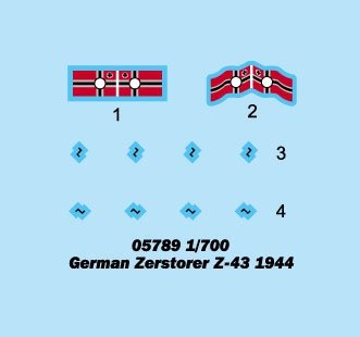 Trumpeter 05789 Zerstorer allemand Z-43 1944 1/700  – image 2