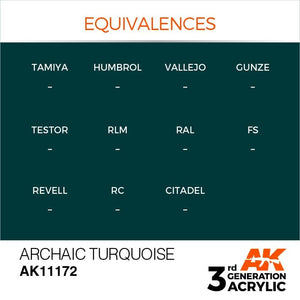 AK Interactive AK11172 ARCHAIC TURQUOISE – STANDARD 17ml – immagine 3