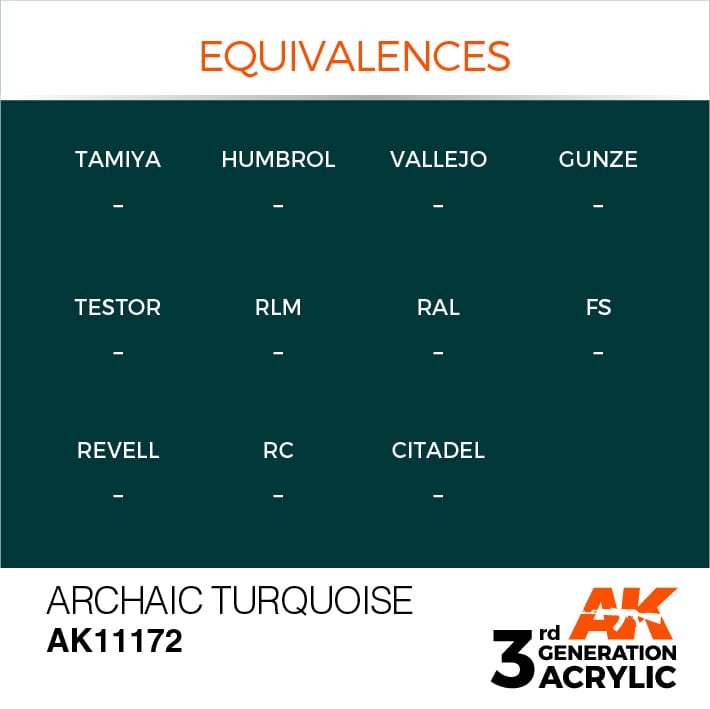 AK Interactive AK11172 ARCHAIC TURQUOISE – STANDARD 17ml – immagine 3