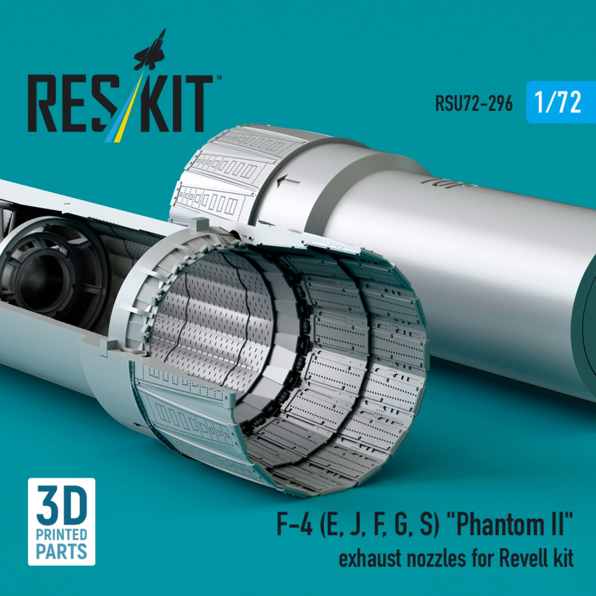RESKIT RSU72-0296 F-4 (E, J, F, G, S) &amp;quot;Phantom II&amp;quot; exhaust nozzles for Revell kit (3D Printed) 1/72 – immagine 2