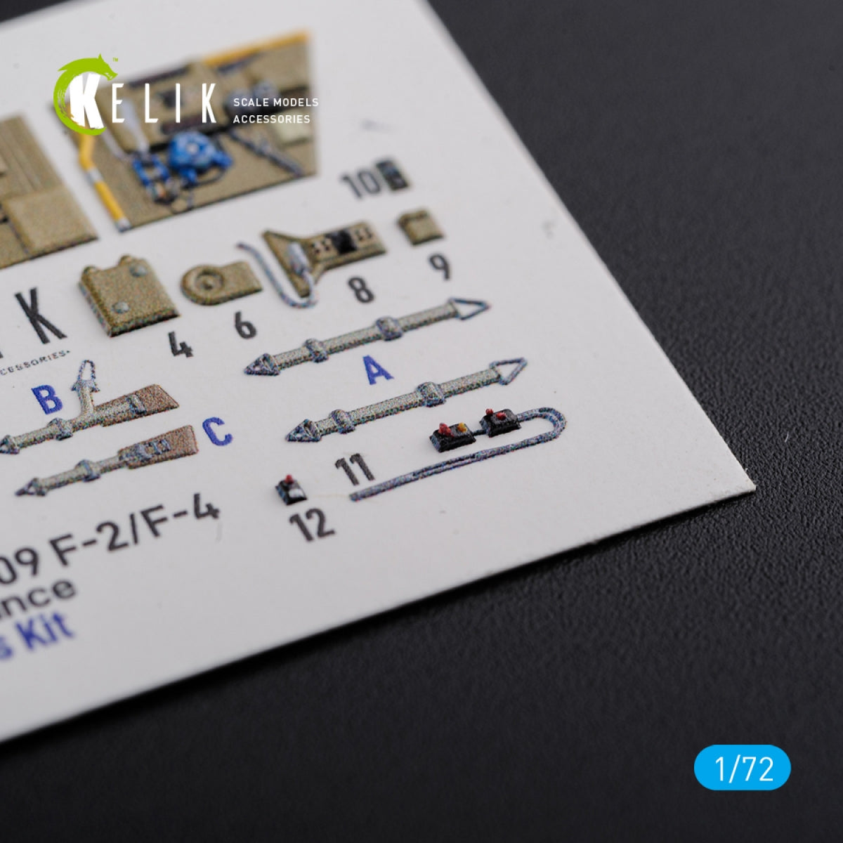 KELIK K72122 BF109-F2/F4 reconnaissance interior 3D decals for Fine Molds kit 1/72 – Bild 6