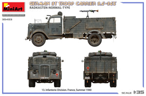 Miniart 35453 German 3t Troop Carrier 3.6-36S Radkasten-Normal-Type 1/35 – immagine 6