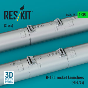 RESKIT RS35-0025 B-13L rocket launchers (2 pcs) (Mi-8/24) (3D printed) 1/35 – immagine 3